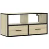 vidaXL Meuble TV chêne sonoma 80x31x39,5 cm bois d'ingénierie et métal