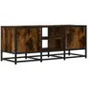 vidaXL Meuble TV chêne fumé 100x35x41 cm bois d'ingénierie et métal