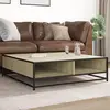 vidaXL Table basse chêne sonoma 100x100x30 cm bois d'ingénierie/métal