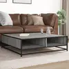 vidaXL Table basse sonoma gris 100x100x30cm bois d'ingénierie et métal