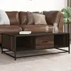 vidaXL Table basse chêne marron 100x57x35cm bois d'ingénierie et métal