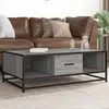 vidaXL Table basse sonoma gris 100x57x35 cm bois d'ingénierie et métal