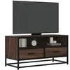 Meuble tv chêne marron 80x34,5x40 cm bois d'ingénierie et métal Vidaxl