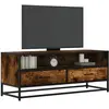 vidaXL Meuble TV chêne fumé 100x34,5x40 cm bois d'ingénierie et métal