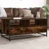 vidaXL Table basse chêne fumé 100x50x45 cm bois d'ingénierie et métal
