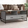 vidaXL Table basse sonoma gris 100x50x45 cm bois d'ingénierie et métal