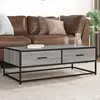 vidaXL Table basse sonoma gris 100x50x35 cm bois d'ingénierie et métal