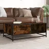 Vidaxl table basse chêne fumé 90x57x35 cm bois d'ingénierie et métal