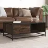 Vidaxl table basse chêne marron 90x57x35 cm bois d'ingénierie et métal
