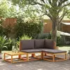 vidaXL Salon de jardin avec coussins 4 pcs bois d'acacia massif