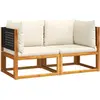 vidaXL Canapés d'angle de jardin et coussins 2pcs bois massif d'acacia