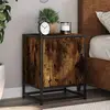 vidaXL Tables de chevet 2 pcs chêne fumé bois d'ingénierie et métal