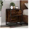 vidaXL Table de chevet chêne fumé 40x31x50 cm bois d'ingénierie