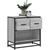 vidaXL Table de chevet sonoma gris 60x31x60 cm bois ingénierie métal