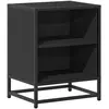 vidaXL Table de chevet noir 40x31x50 cm bois d'ingénierie et métal