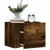 vidaXL Table de chevet murale chêne fumé 45x30x35 cm