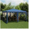 vidaXL Tente de fête avec 8 parois latérales en maille bleu 4x4m PEHD