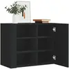 vidaXL Armoire murale noir 75x35x60 cm bois d'ingénierie