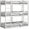 vidaXL Lit superposé triple blanc 90x190 cm bois de pin massif