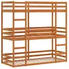 vidaXL Lit superposé triple marron cire 80x200 cm bois de pin massif