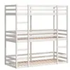 vidaXL Lit superposé triple blanc 90x200 cm bois de pin massif