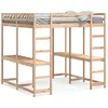 vidaXL Lit superposé et bureau et échelle 160x200cm bois de pin massif