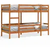 vidaXL Lit superposé cire marron 90x190 cm bois de pin massif