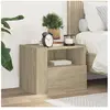 vidaXL Table de chevet murale chêne sonoma 45x30x35 cm