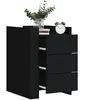 vidaXL Table de chevet noir 45x50x65 cm bois d’ingénierie
