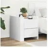 vidaXL Table de chevet blanc 45x50x50 cm bois d’ingénierie