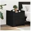 vidaXL Table de chevet noir 45x50x50 cm bois d’ingénierie