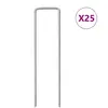 vidaXL Piquets de sol en forme de U 25 pcs 15x3,5 cm acier galvanisé