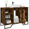 vidaXL Armoire lavabo de salle de bain chêne fumé 91x35x60 cm