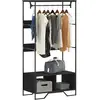 vidaXL Armoire noir 90x50x180 cm bois d’ingénierie