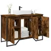 vidaXL Armoire lavabo de salle de bain chêne fumé 91x35x60 cm