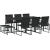 vidaXL Ensemble à manger de jardin 11 pcs noir textilène