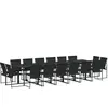 vidaXL Ensemble à manger de jardin 17 pcs noir textilène