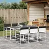 vidaXL Ensemble à manger de jardin avec coussins 7 pcs blanc textilène