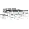 vidaXL Ensemble à manger de jardin avec coussins 11pcs blanc textilène