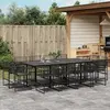 vidaXL Ensemble à manger de jardin 13 pcs noir résine tressée