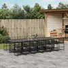 vidaXL Ensemble à manger de jardin 13 pcs noir résine tressée