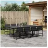 vidaXL Ensemble à manger de jardin avec coussins 9 pcs noir textilène