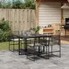 vidaXL Ensemble à manger de jardin coussins 5pcs noir résine tressée