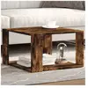 vidaXL Table basse chêne fumé 51,5x51,5x30 cm bois d'ingénierie