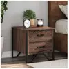 vidaXL Tables de chevet 2pcs chêne marron 40x41x40cm bois d'ingénierie