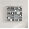 vidaXL Armoire à vitrine gris béton 60x8,5x58 cm bois d'ingénierie