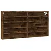 vidaXL Armoire à vitrine chêne fumé 100x8,5x50 cm bois d'ingénierie
