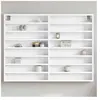vidaXL Armoire à vitrine blanc 100x8,5x75 cm bois d'ingénierie