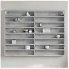 vidaXL Armoire à vitrine gris béton 100x8,5x75 cm bois d’ingénierie
