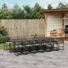 vidaXL Ensemble à manger de jardin 13 pcs coussins noir résine tressée